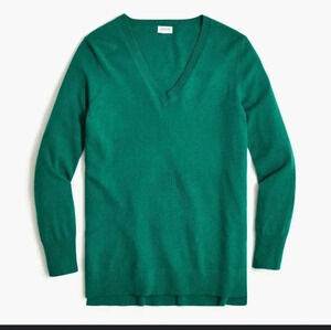J. Crew Wool-Blend V-Neck Tunic Length Green Sweater(S)